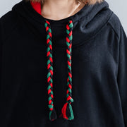 Mode schwarz Midi-Baumwollkleider übergroße Kniekleider mit Kapuze Reisekleidung dick