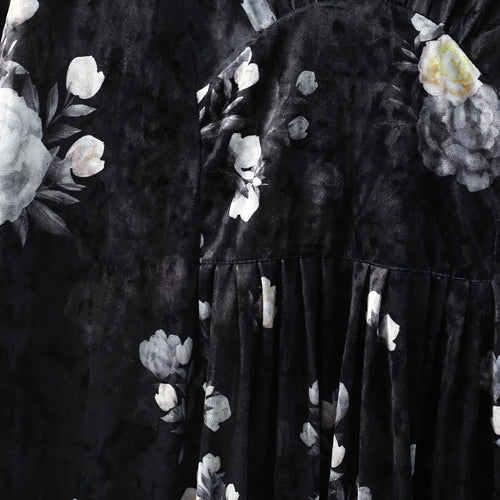 fashion black corduroy dresses oversize prints maxi dress boutique patchwork kaftans