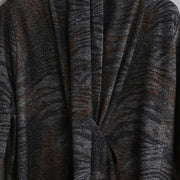 Mode Schokoladendruck 2018 Herbstkleid Locker sitzende Taschen Reisekleidung Boutique Langarm asymmetrisches Design Kaftane aus Seiden-Baumwollmischung