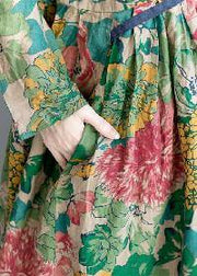 2021 fashion floral long casual dresses maxi dresses plus size clothing - SooLinen