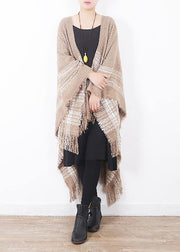 fashion women oversize tassel scarf knitting small fresh cloak sacarfes - SooLinen