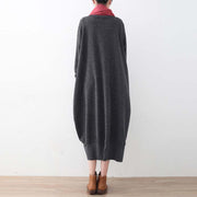 gray sweater dresses oversized sweater vintage high neck pullover knit dress patchwork