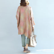 Light Pink Multi Casual Sweater Dresses Plus Size Woolen Warm 2024 Knitted Dresses