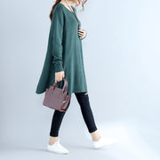 new casual green cozy cotton sweater dress oversize casual women knit dresses