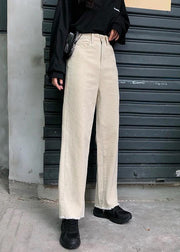 new fall women casual wide leg pants wild corduroy trousers - SooLinen