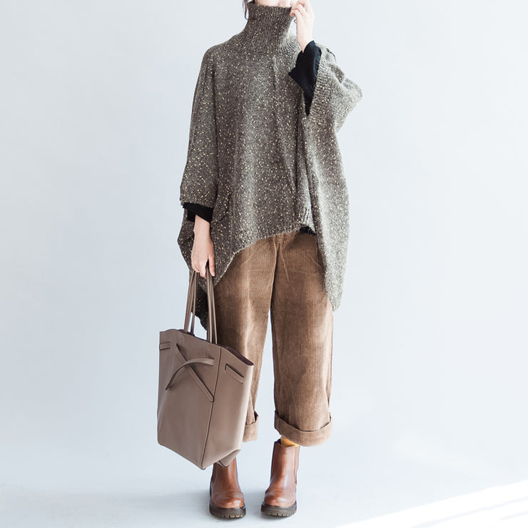 neue einzigartige Baumwollpullover Pullover plus Größe hochgeschlossene Mode-Strickoberteile