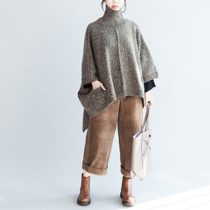 neue einzigartige Baumwollpullover Pullover plus Größe hochgeschlossene Mode-Strickoberteile