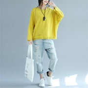 new yellow casual pullover chunky oversize bawing sleeve t shirt