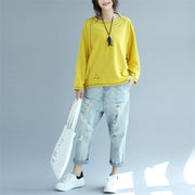 new yellow casual pullover chunky oversize bawing sleeve t shirt