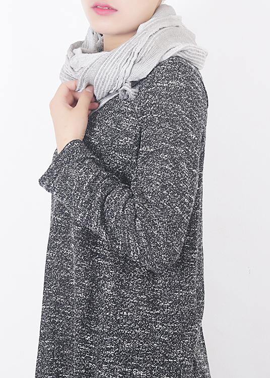 original design gray patchwork scarves women Jacquard wild shawl - SooLinen