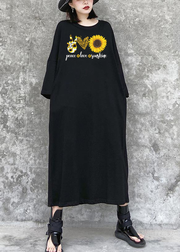 Love Sunflower Black Maxi Dress Street Style Outfits