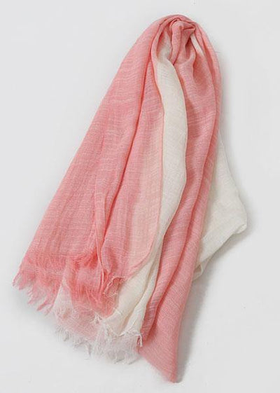 pink sunscreen cotton blended scarf double color fall scarves - SooLinen