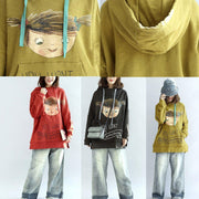 plus size yellow hoodies cotton pullover tops autumn tops pullover