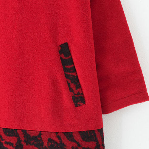 rote vintage winterkleider 2021 winter wolldruck maxi kleid pullover kaftane lange hemden