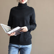 stylish black cozy sweater oversized pullover vintage warm winter t shirt knit