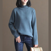 stylish gray blue winter sweater fall fashion pullover Fine thick warm winter  pullover