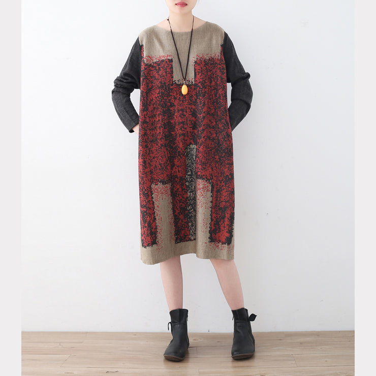 stylisches khaki strickkleid trendiger plus size patchwork pullover feiner asymmetrischer pullover