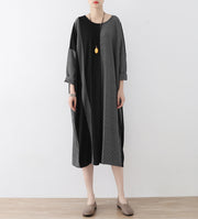 the lost 2024 strip cotton caftans fashion cotton dresses long oversized casual outfits