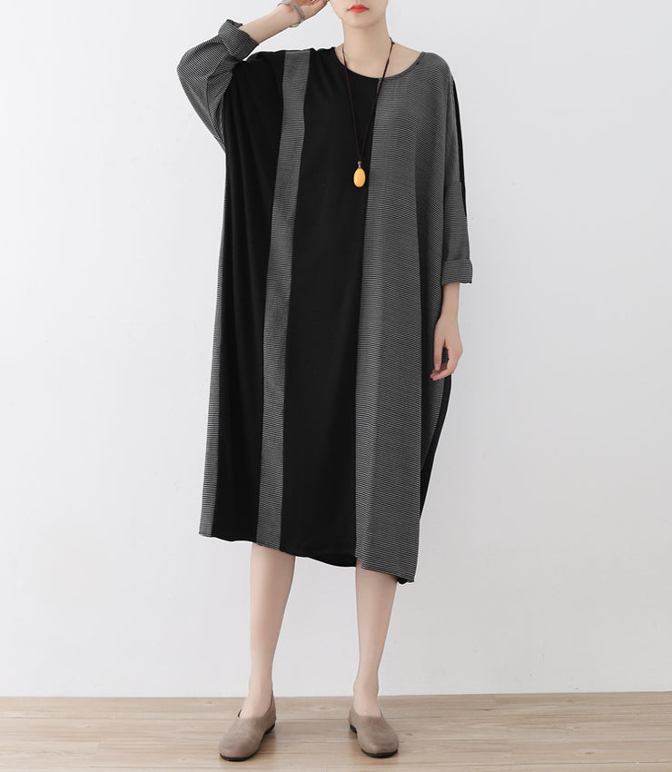 the lost 2021 strip cotton caftans fashion cotton dresses long oversized casual outfits