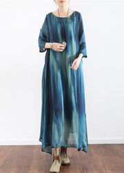 the Green flowers silk dresses plus size causal long silk caftans oversize gowns bracelet sleeves