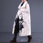 thick light nude print quilted coat stand collar Puffers Jackets Elegant pockets zippered Puffers Jackets