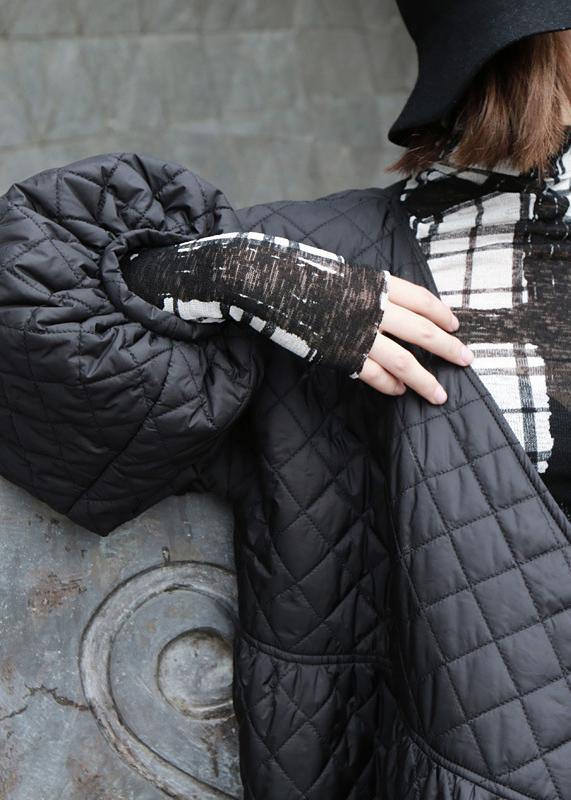 thick oversize warm winter coats black lantern sleeve women parkas - SooLinen