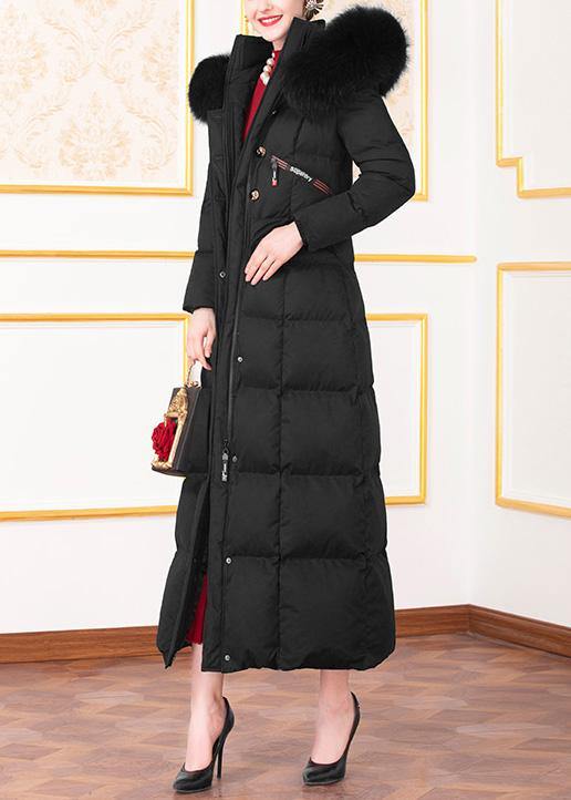 fine Loose fitting winter jacket winter coats black hooded casual outfit - SooLinen
