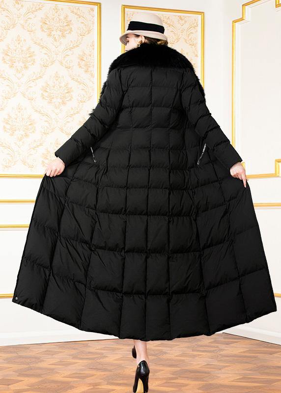 fine casual Jackets & Coats thick overcoat black fur collar coats - SooLinen