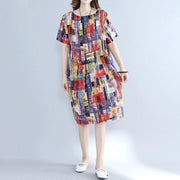 fine multi color pure cotton dresses oversize shirt dress fine  fit o neck cotton dresses