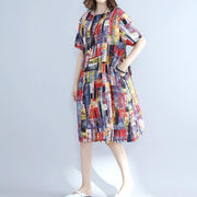 fine multi color pure cotton dresses oversize shirt dress fine  fit o neck cotton dresses