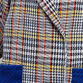 fine multicolor Plaid Winter coat plus size pockets maxi coat vintage Notched Winter coat