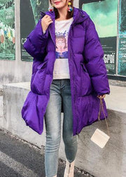 fine purple overcoat oversize Jackets & Coats hooded winter winter coats - SooLinen