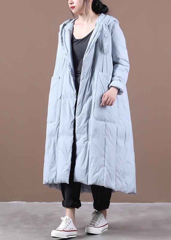 trendy plus size snow jackets winter outwear red hooded Large pockets goose Down coat - SooLinen