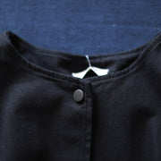 Vintage schwarzer langer Mantel Locker sitzender Stehkragen Jacken &amp; Mäntel Modische Langarmmäntel