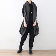 vintage black maxi coat oversize asymmetrical hem cardigans & Coats boutique sleeveless coats