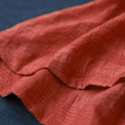 Vintage Baumwollblusen plus Größe Stehkragen locker einreihig lässig rot Hemd