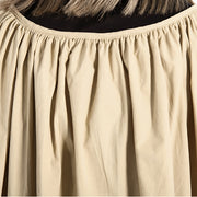 Vintage khakifarbenes langes Baumwollmischkleid plus Größe Rollkragenkaftane Elegante vorne offene falsche zweiteilige Kaftane