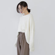 warm beige knit sweaters plus size O neck baggy Elegant Batwing Sleeve fall blouse