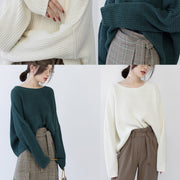 warm beige knit sweaters plus size O neck baggy Elegant Batwing Sleeve fall blouse