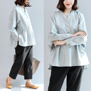 warm fall outfits gray embroidery cotton tops loose casual shirts