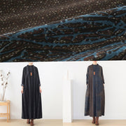 winter blue prints retro loose large size dress - SooLinen