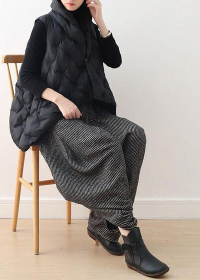 winter new original design women loose large size high neck down cotton vest thickened waistcoat - SooLinen