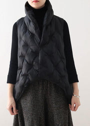 winter new original design women loose large size high neck down cotton vest thickened waistcoat - SooLinen