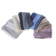 winter wild women patchwork shawl dark khaki grid stitching scarf - SooLinen