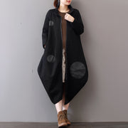 women black Coats plus size clothing zippered Winter coat Elegant lapel collar maxi coat