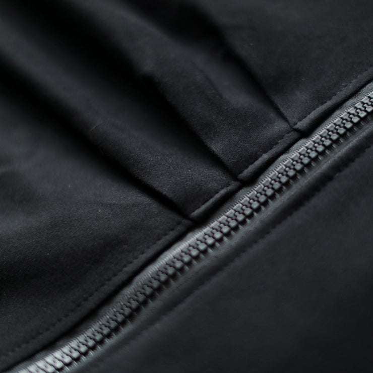 Damen schwarz Mäntel Übergrößen Kleidung mit Reißverschluss Wintermantel Eleganter Maximantel mit Reverskragen