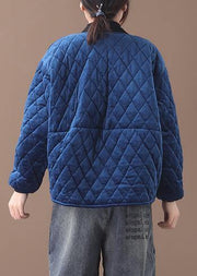 women blue women parka plus size Jackets & Coats o neck thick winter outwear - SooLinen