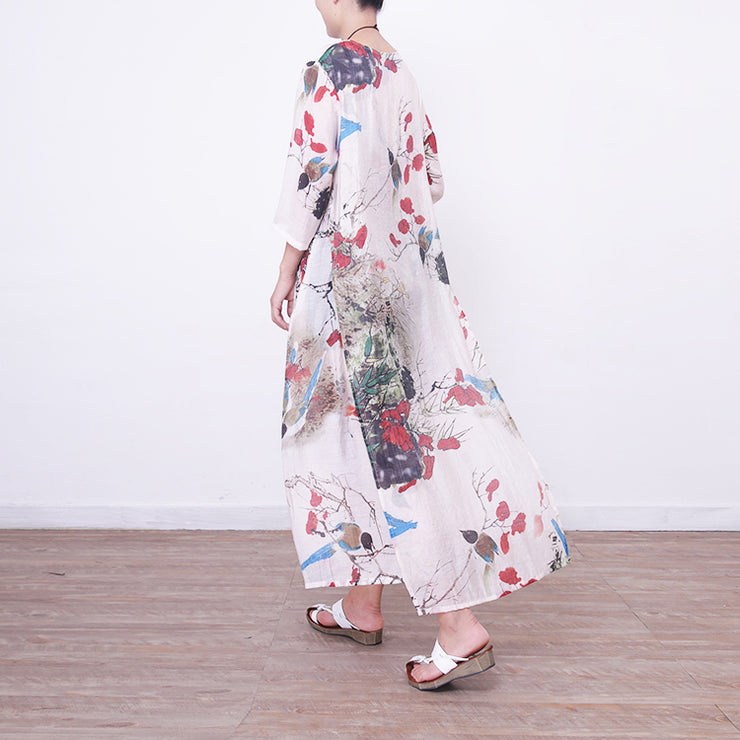 women floral maxi dress casual bracelet sleeved gown women o neck gown