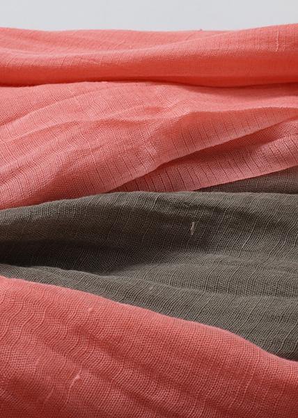 women new khaki pink double color Gradient scarf vintage warm scarves - SooLinen