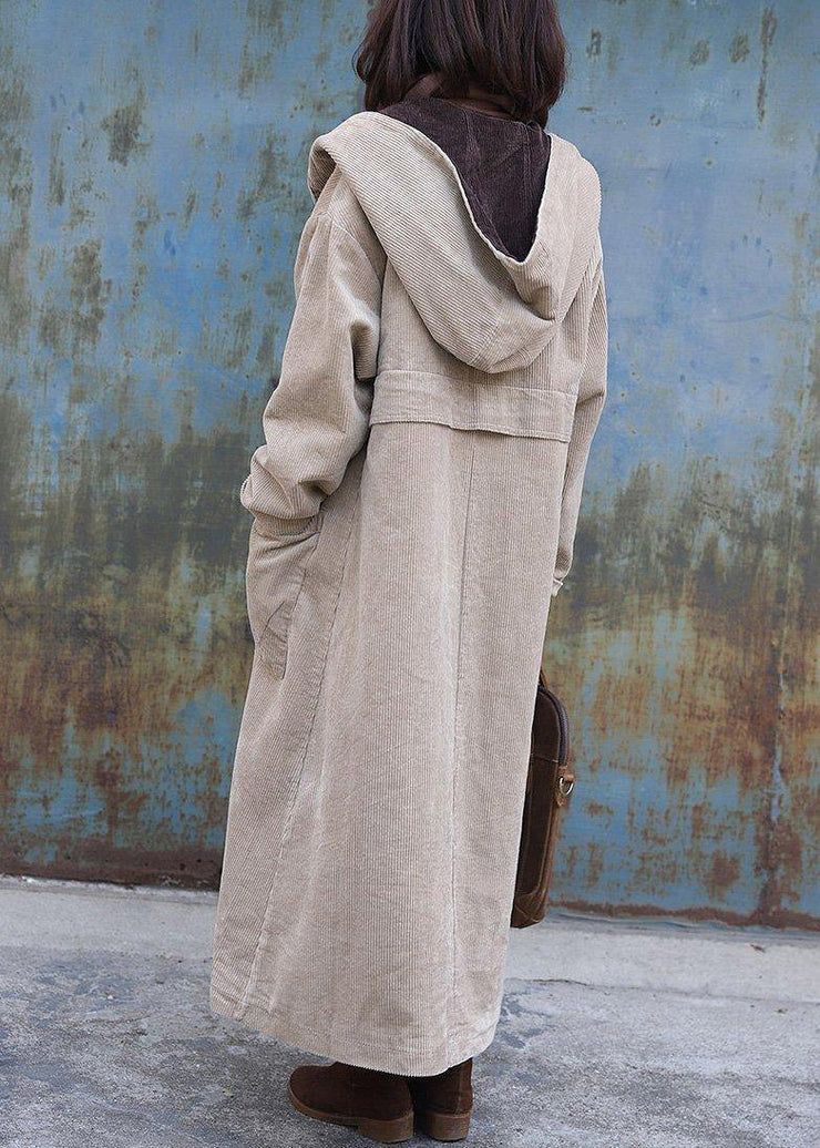 women nude overcoat trendy plus size winter jacket zippered hooded winter coats - SooLinen